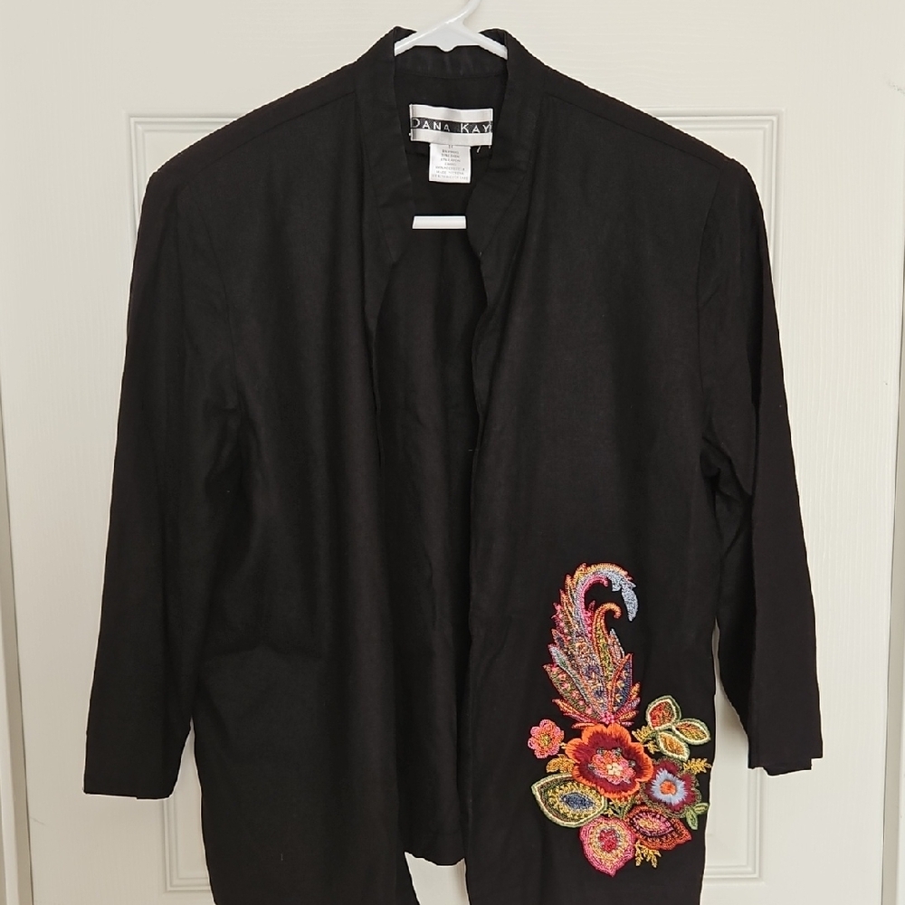 Dana Kay Vintage Embroidered Blazer Size 14 - Picture 9 of 9